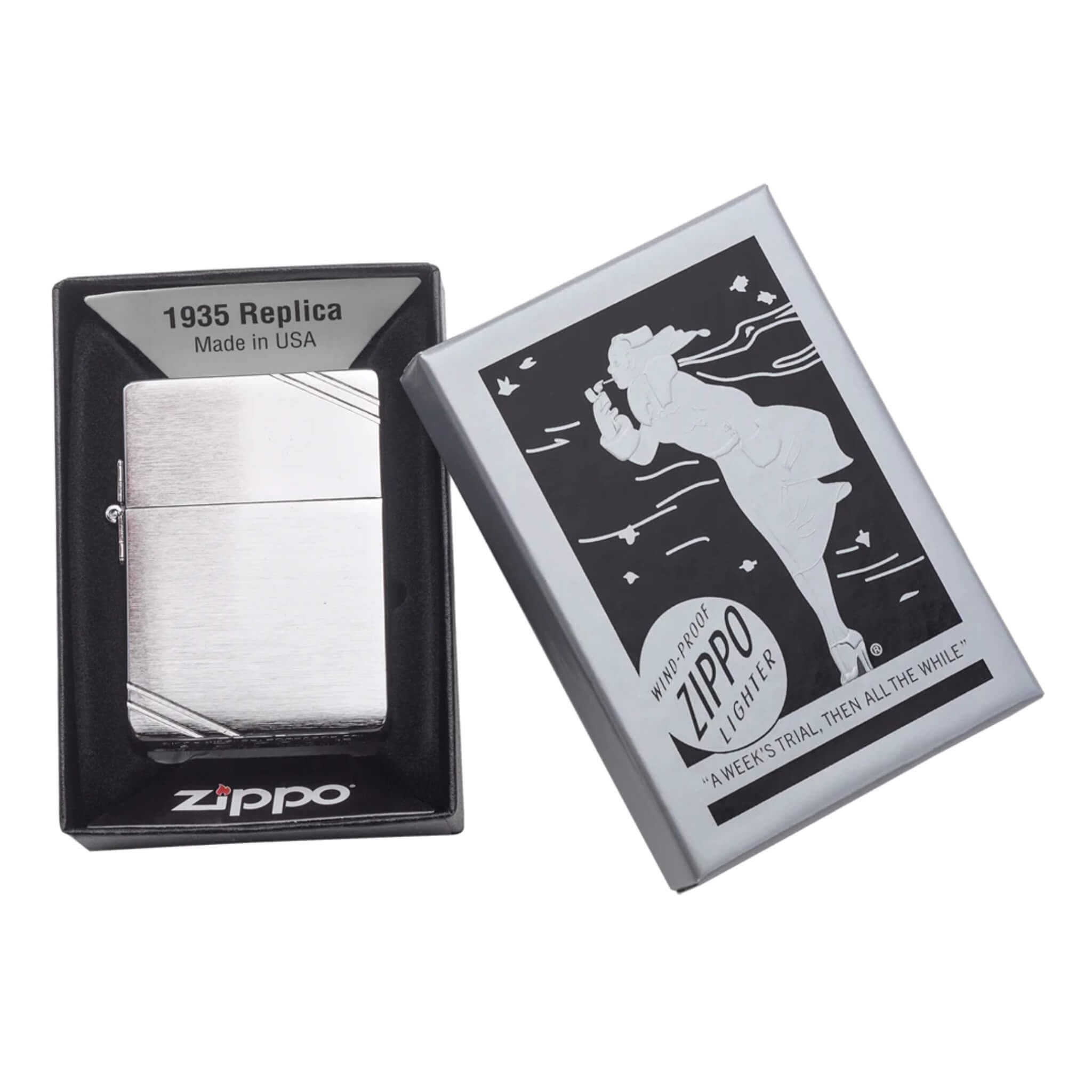 فندک Zippo مدل 1935 Replica with Slashes - تصویر 3